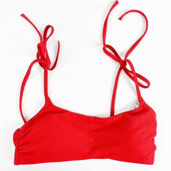 Chelsea28 NWT Easy Retro Bikini Top Red Size S - Picture 3 of 6
